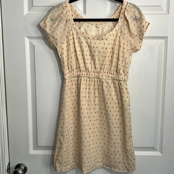 J. Crew Dresses & Skirts - J. Crew Women’s Ivory & Red Embroidered Polka Dot DOBBY Dress - Size XXS